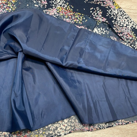 Modcloth Fiore Your Entertainment Midi Navy Floral Chiffon Dress with Pockets XS - Picture 13 of 16